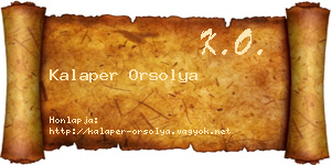 Kalaper Orsolya névjegykártya
