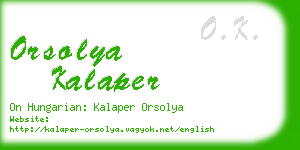 orsolya kalaper business card